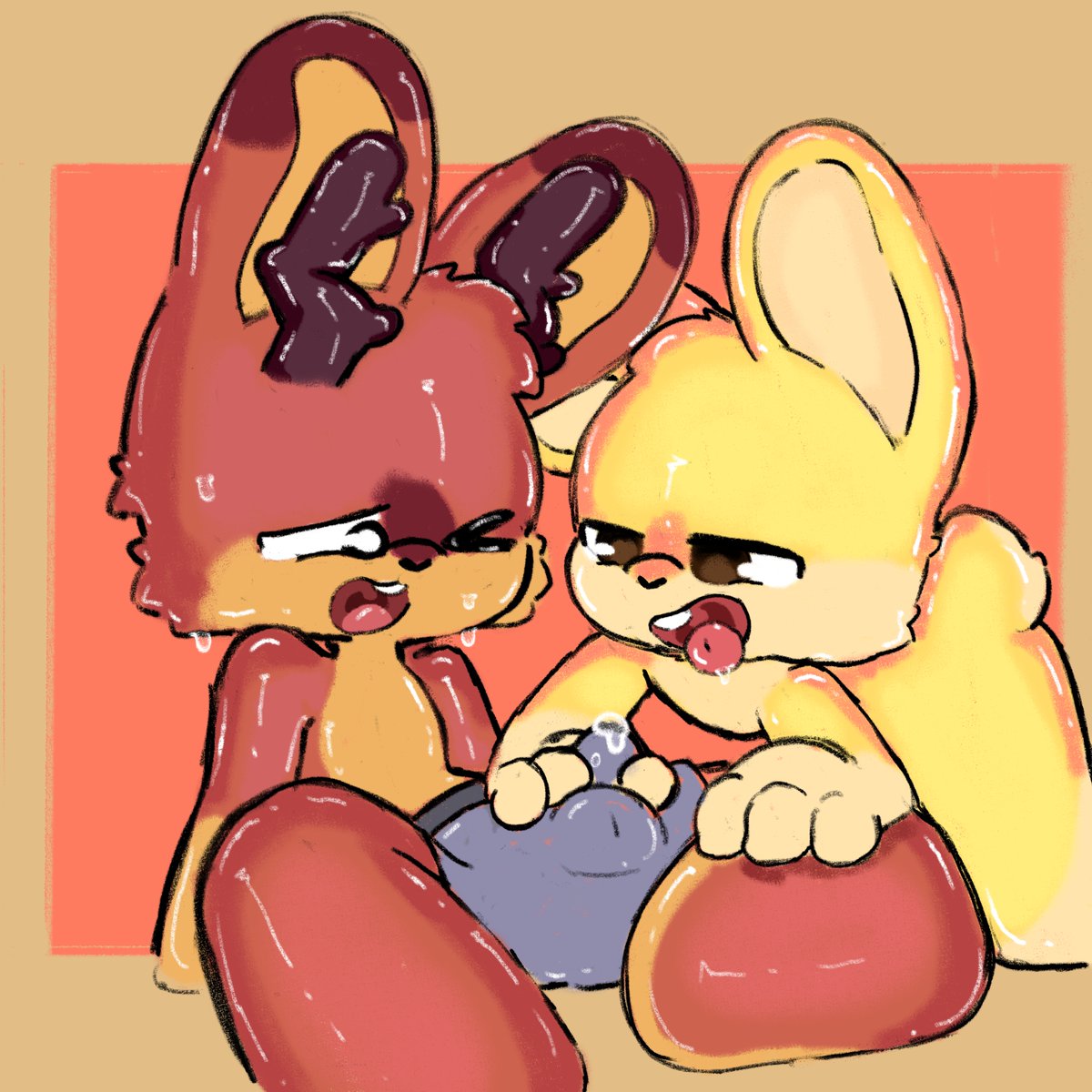 kirikopoyo's tweet photo. two bunnies doing bunny things :3 @ColbyRace https://t.co/iQGtSRHXDN