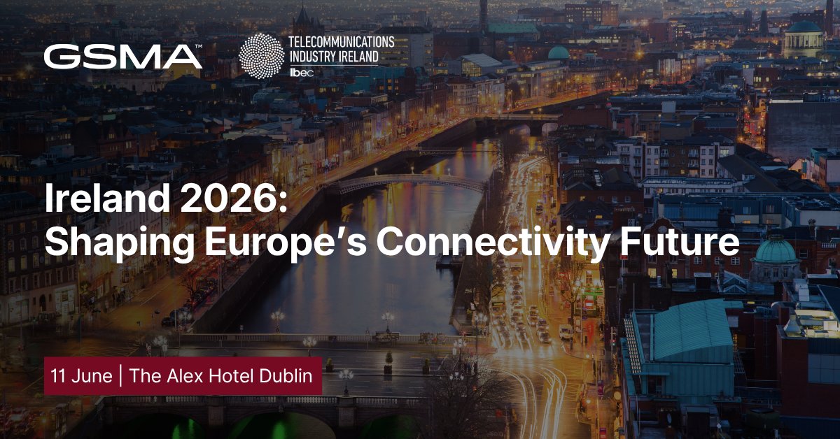 GSMAEurope's tweet photo. With Ireland set to take on the EU Presidency, #GSMA &amp; Telecommunications Industry Ireland bring policymakers &amp; industry leaders to Dublin on 11 June for a high-level discussion on the future of Europe’s connectivity landscape.
Apply to attend👉https://t.co/mbyTfyCDba https://t.co/w8qYiwP8pf