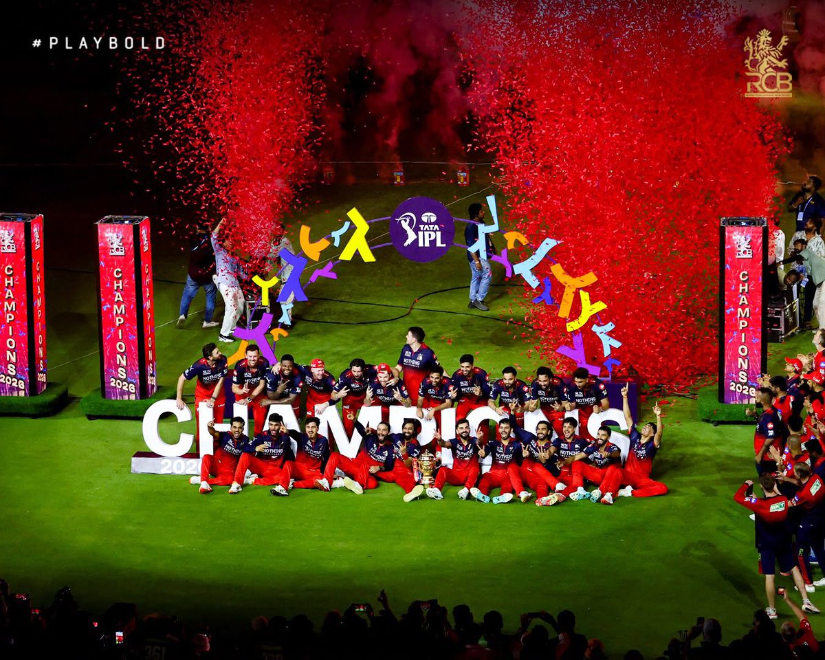 User_Yash's tweet photo. Ee Sala Nu Cup Namdu! ❤️‍🔥🏆

Welcome to the RCB Era, ladies and gentlemen! 😎

You waited, you believed and you stayed… this one’s for you again, 12th Man Army! 🥹❤️ https://t.co/xshzuAMgeT