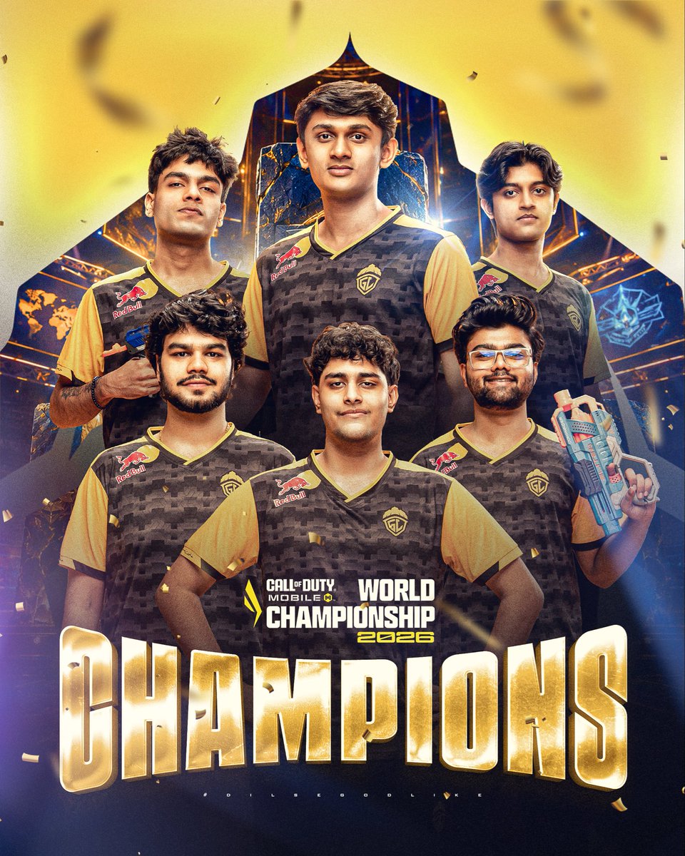 GodLike_in's tweet photo. Crowned champions of CODM WC 2026 Summer Split: India Open Qualifier 1 👑🔥

#DilSeGodLike #DilSeRedBull https://t.co/0k9P8MP1WY