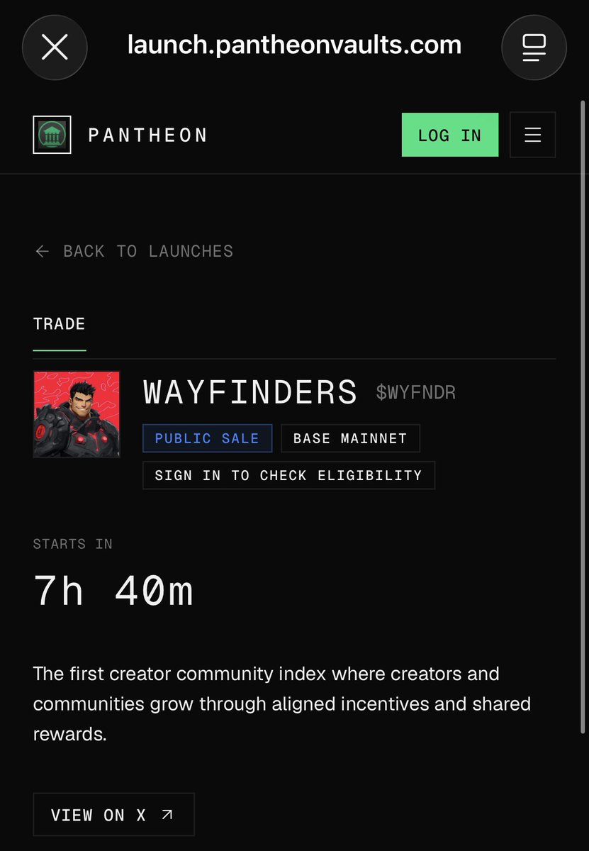 SpikeCollects's tweet photo. In less than 8 hours, $WFNDR goes live on @pantheonvaults.

The first creator community coin to launch on Base.

@WayfindersGG has always been about showing up.

Building together.
Supporting our partners.
Creating new opportunities and growth for our community.

Now we get to build on that foundation.

This is the way