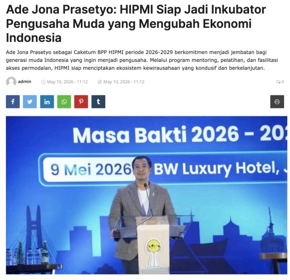 vioskars's tweet photo. Makin banyak pengusaha baru lahir, makin besar peluang ekonomi daerah ikut tumbuh. Semangat yang dibawa Ade Jona ini perlu terus dikawal dan dikembangkan bersama https://t.co/bBzm4Njxkb