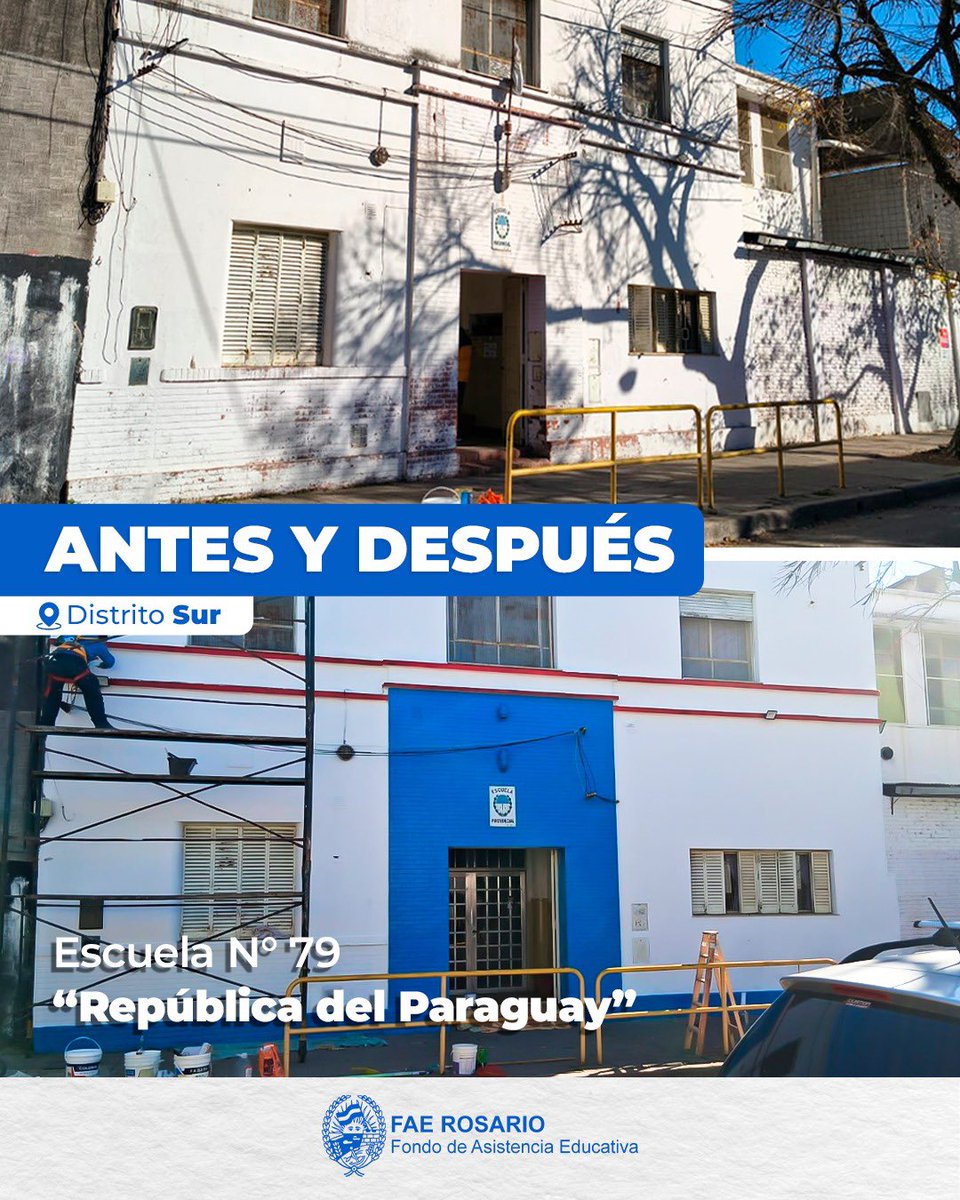 FAERosario_'s tweet photo. 🚧OBRAS FAE

📍Escuela Nº79 "República del Paraguay" #DistritoSur

👉 Obras de albañilería y pintura en fachada de la institución.

Trabajando codo a codo por más y mejor educación pública❤️ https://t.co/MiJ942EVzL