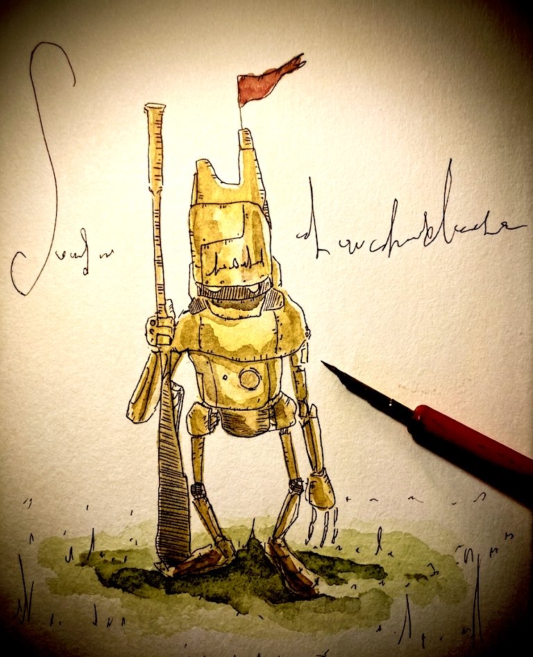 Solmier369's tweet photo. A tale of fantasy and philosophy

月曜日の寓話

静かに何かを守っています
心の衛兵

イギリスの絵描きのお爺さんより
#illustration #ペン画 #水彩 https://t.co/wL7T8er6La