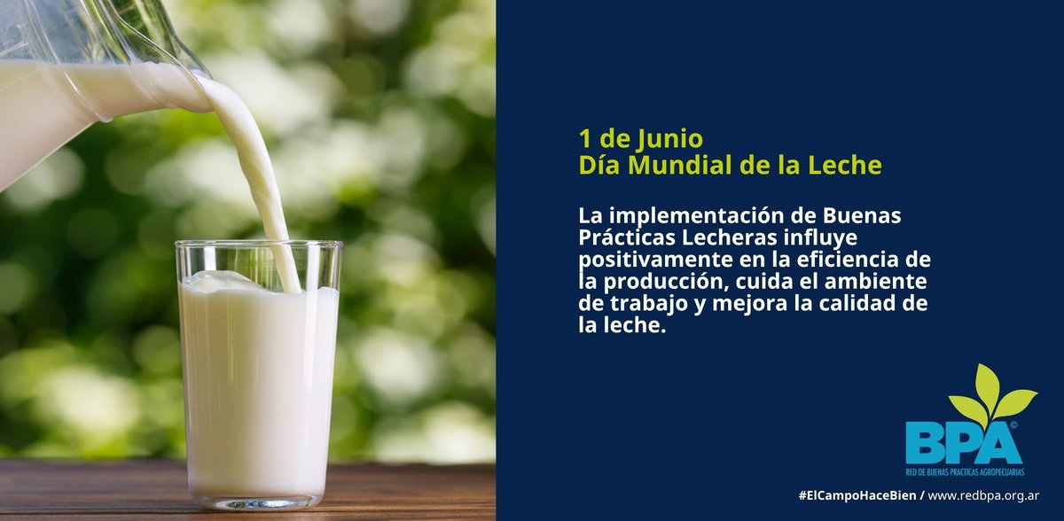 RedBPAs's tweet photo. 🗓️ 1 de Junio - Día Mundial de la Leche

#ElCampoHaceBien #bpa #lechería https://t.co/xM7RJzO9HV