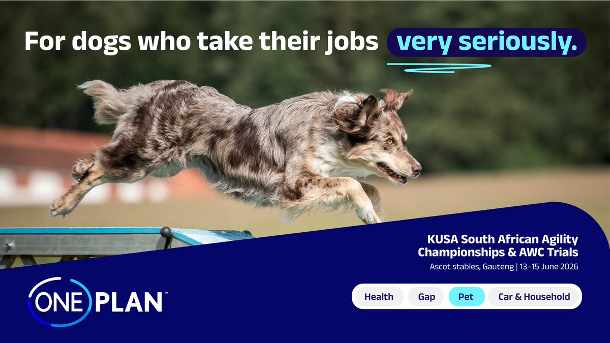 OnePlanPet's tweet photo. 🏆 Behind every championship run are countless hours of training. 
The teams competing at the KUSA South African Agility Championships have spent months earning their place among South Africa’s best agility competitors
#KUSAAgility #DogAgility  #AWCTrials  #OneplanPetInsurance https://t.co/RoKc6Sgt33