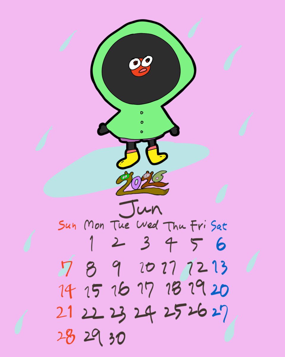 jks_pmari's tweet photo. 6月のカレンダーは梅雨にうんざりなレコードくん☔🌀🌪️
#イラストカレンダー #キャラクター  #Illustcalender #カワイイ #yuruillust originalcharacter kawaii 일러스트 귀엽다 아트 오리지널 오리지널일러스트 https://t.co/tJRdk8n31a