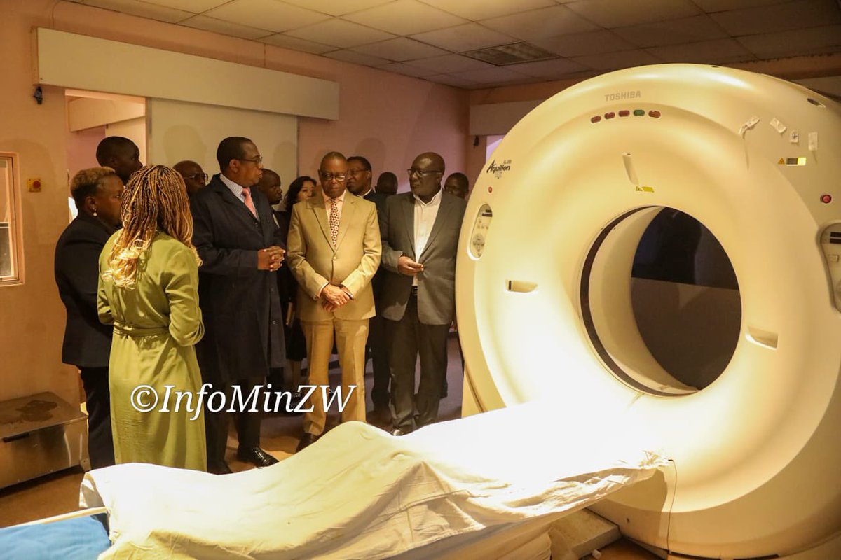 nickmangwana's tweet photo. This afternoon, the Ministers of Health and Child Care, and Finance and Economic Development jointly toured Parirenyatwa Group of Hospitals to assess progress on the installation of advanced radiotherapy and cancer treatment equipment. The new machines, funded through the 2024 sugar tax proceeds, represent a key milestone in expanding access to modern  health care.