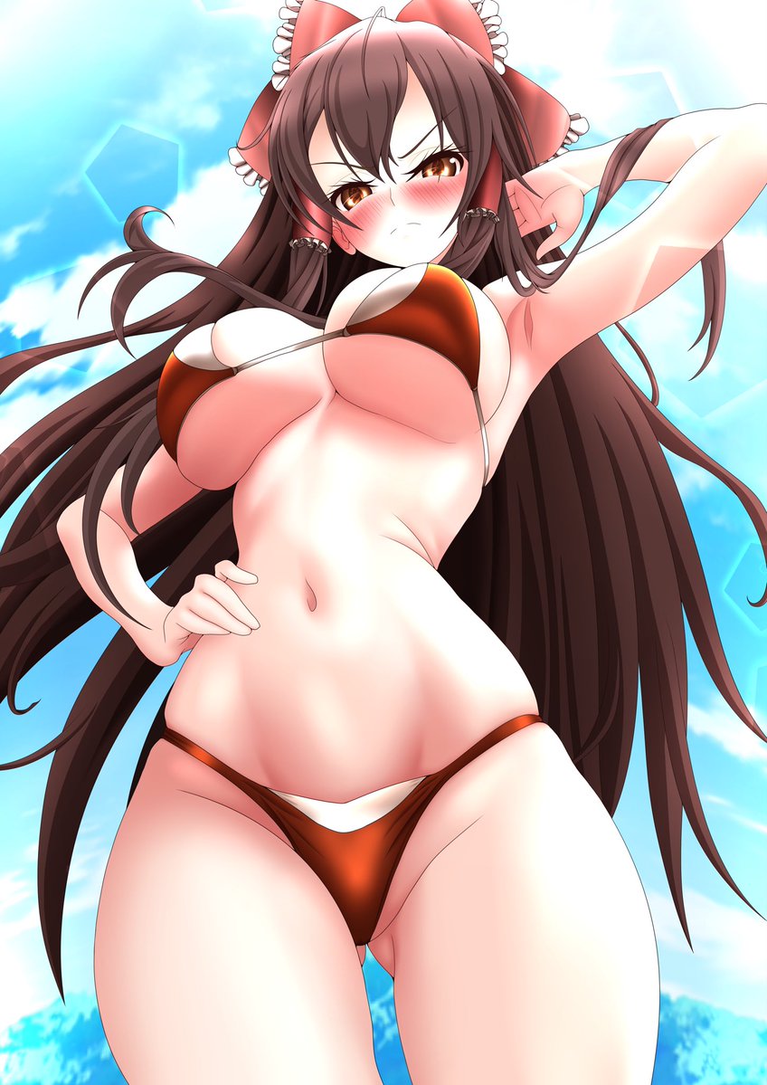 弱みを握られ水着写真を撮られる博麗霊夢さん 