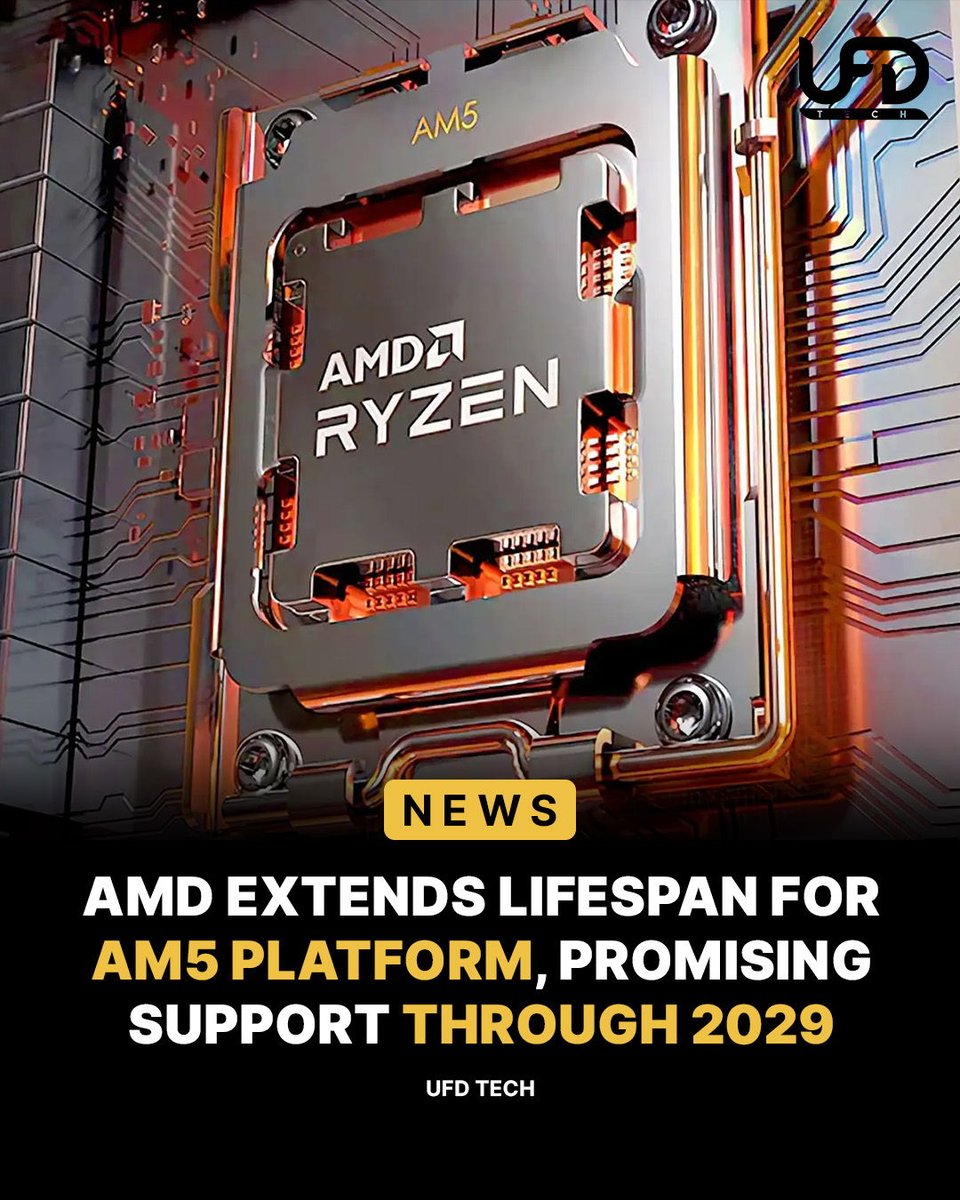 UFDTech's tweet photo. Socket support until 2029, at least. Knowing AMD, we could be getting new releases for this thing into the 2030s. https://t.co/m2uWoS4oRm