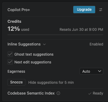 matsan's tweet photo. @GitHubCopilot  is absolutely doomed, Pro+ used to long the entire month, starting from today, 1 single prompt costs you 12% of your credits (opus btw) https://t.co/H9zaxHbH5m