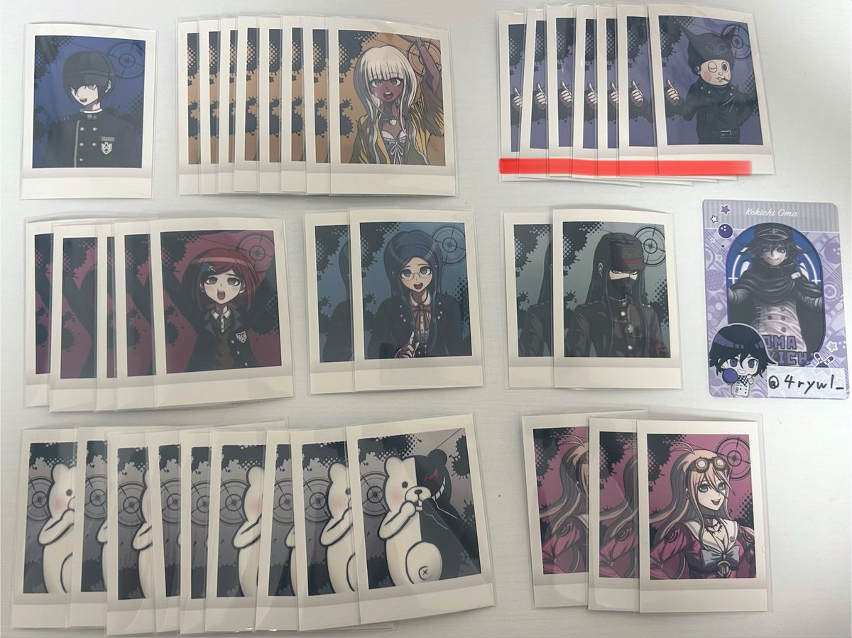 4rywl_'s tweet photo. ダンガンロンパ アニメイト ぱしゃこれ 交換 譲渡

譲 画像のもの

求 同種王馬>赤松、茶柱>定価＋送料

𖤐1枚目Altご一読くださいませ。読まれてないと判断された方には申し訳ございませんがお返事の方差し控えさせていただきます。
𖤐お声がけ中のものもございます🙇‍♀️
𖤐お気軽にお声掛けください🤍 https://t.co/akY6HY5wnJ