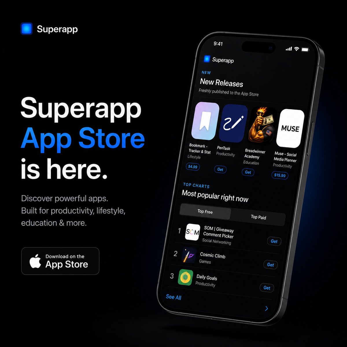 vitalikkotyk's tweet photo. 🍏 Superapp App Store is here .

Discover thousands apps made by Superapp users, live on Apple App Store. Some historical do not appear here, but they will sync once you reopen  Superapp.

https://t.co/eHhLsCx61N https://t.co/yCpIAld3iN