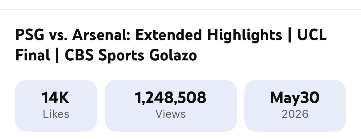 LookingBeyond2's tweet photo. The USMNT vs. Senegal friendly has nearly as many YouTube views as Saturday’s Champions League final https://t.co/L7QgrOYURN
