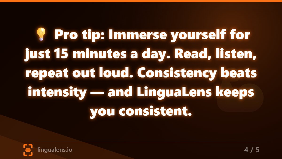 Lingualens_io's tweet photo. Tip: 15 minutes a day beats 2 hours once a week every single time. Read, listen, repeat out loud. LinguaLens keeps you showing up consistently.

#EnglishMotivation #LearnEnglish #LinguaLens #FreeSubscription #EnglishEveryday https://t.co/Q4h4xgwn65