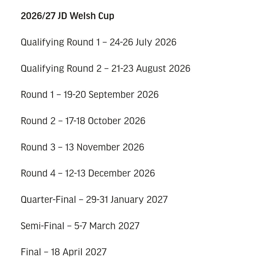 CQNFans's tweet photo. The Calender for next seasons Cymru Premier and Welsh Cup

Phase 1 will run from the End of July/start of August till the end of March

Phase 2 will run a week later and end Mid/Late April.

A Winter Break in January lasting just under 2 weeks https://t.co/m6Nng21quh