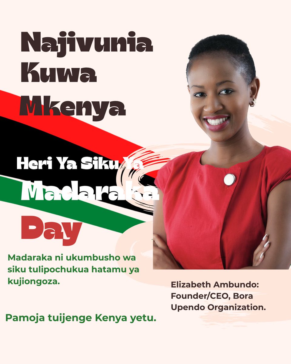 HonAmbundo's tweet photo. Heri ya Madaraka Day! 🇰🇪

Leo tunasherehekea uhuru wa kujitawala.Tuitumie vyema, si uhuru wa kulala hadi saa sita na kula bila kufanya kazi! 😄

Tujenge Kenya bora kwa bidii, umoja na uwajibikaji. https://t.co/6Mzw6BpVs2