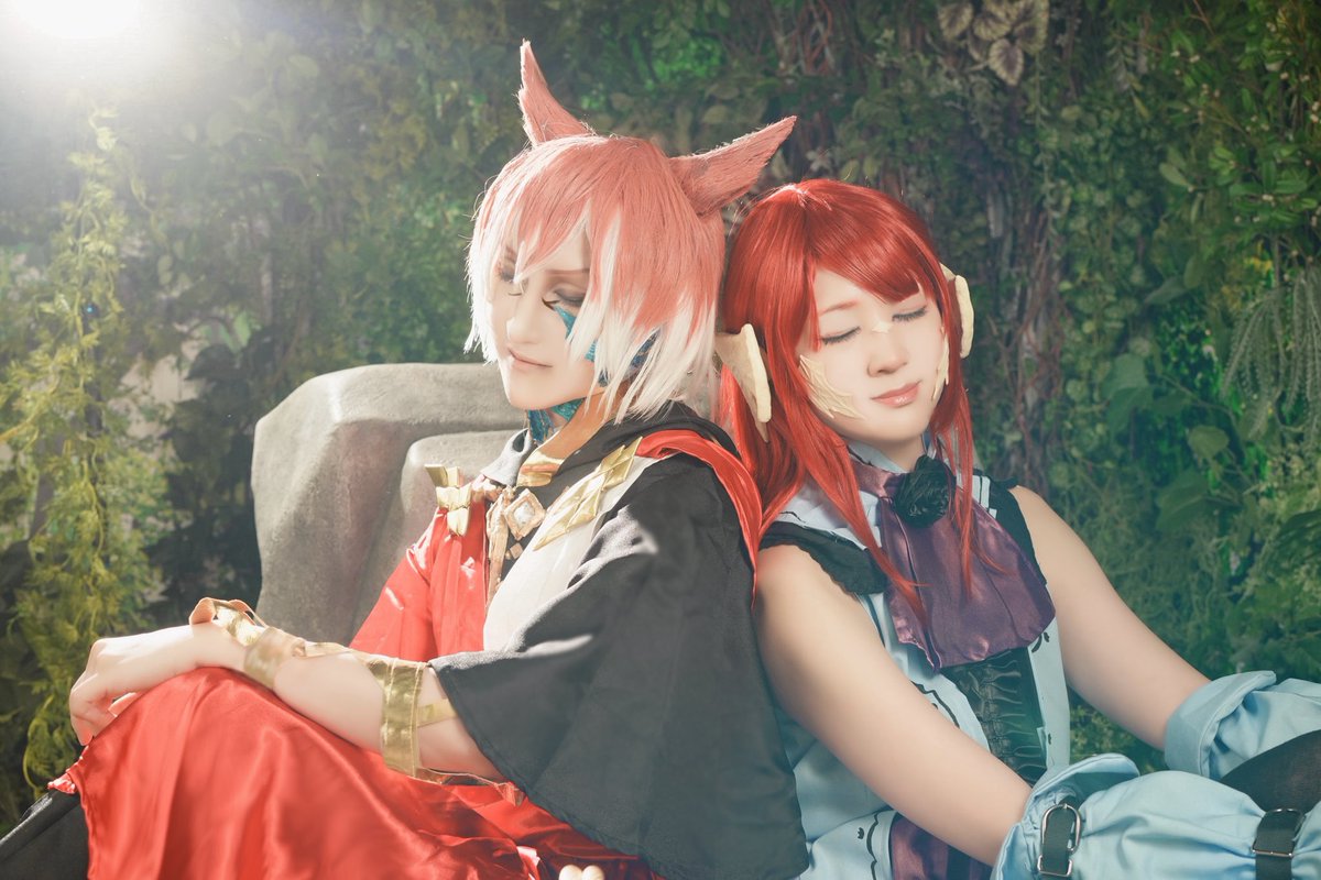 Ouka02220's tweet photo. コスプレ ＊  FF14

　AuRa  /  エデンモーン装備（染色）
    水晶公@kyosuke_09 

📸:@asa3studio 
#ffxivcosplay https://t.co/zGQkJa6ZrE