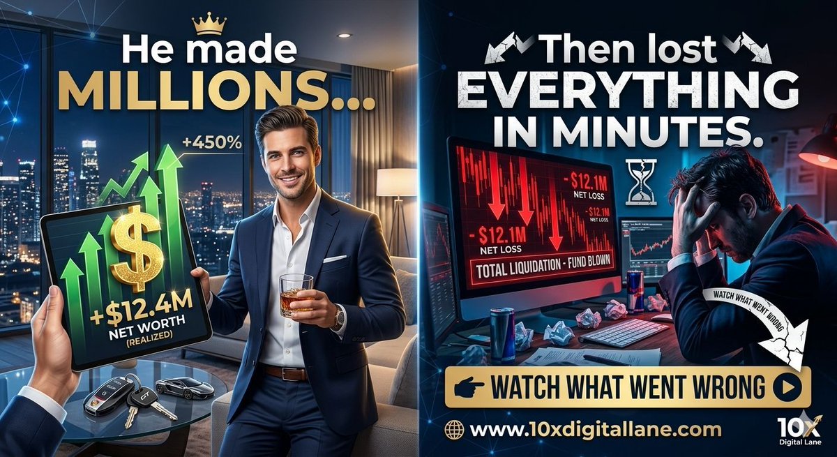 10xDigitallane's tweet photo. He made millions…
Then lost everything in minutes.
👉 Watch what went wrong
🔗 https://t.co/EkVsRz9t5v 
#TradingStory #RiskManagement #ForexLife #TradingLessons https://t.co/n17QAMbdBz
