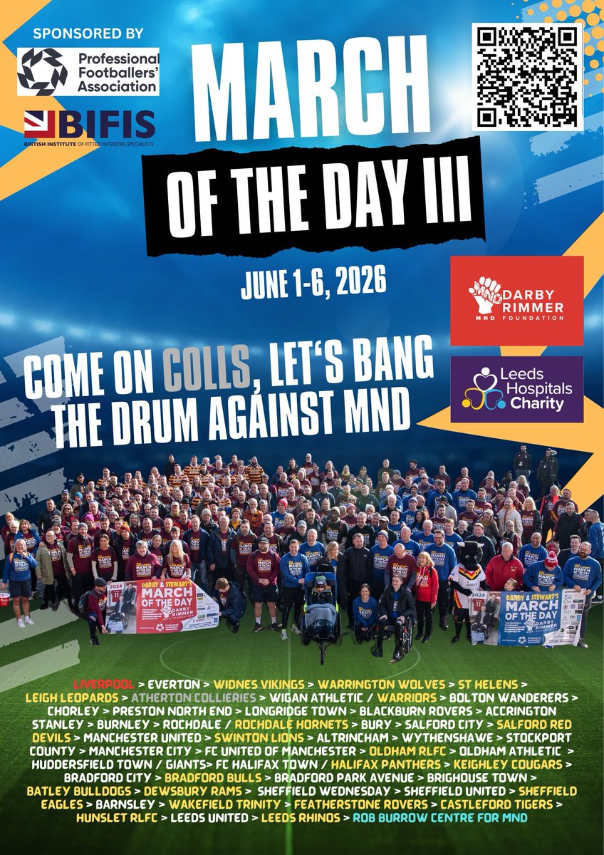 ACFC1916's tweet photo. Early tomorrow morning, we will welcome walkers from March of the Day 3, a 350 mile walk via almost 50 sports grounds between Liverpool &amp; Leeds 🤝

The campaign is a fundraiser for @DarbyRimmerMND &amp; the Leeds Hospital Charity, please show your support ↘️ 

https://t.co/8sPcGtfE0j https://t.co/EAE0Dq9FJR