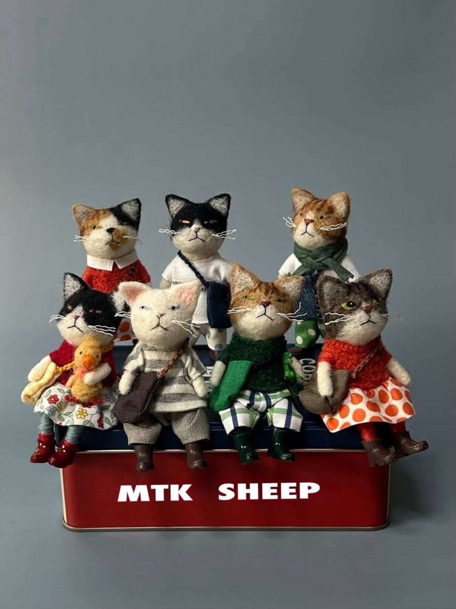 羊毛フェルトで擬人化したネコなどの動物たちを制作しているMTK SHEEP