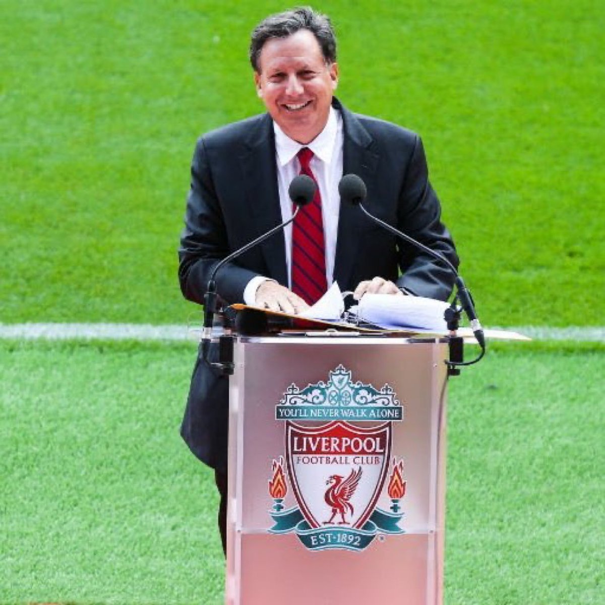 theawayfans's tweet photo. Tom Werner: "I'm determined one day to have a Premier League game be played in New York City."

"I even have the sort of crazy idea that there would be a day where we play one game in Tokyo, one game a few hours later in LA, one game in Rio, one game a few hours later in Riyadh and make it sort of a day where the Premier League is celebrated."