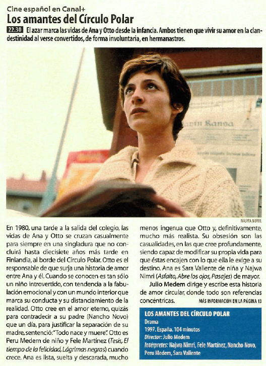 gencanalplus's tweet photo. Que lujo es siempre leer a @enriquelavigne y más si lo hace desde el maravilloso cine que produce como esta joya y piedra angular de la carrera de Julio Medem, "Los amantes del círculo polar" estrenada en C+ el 1 de Junio del 2000 https://t.co/rwiC0MBYUn