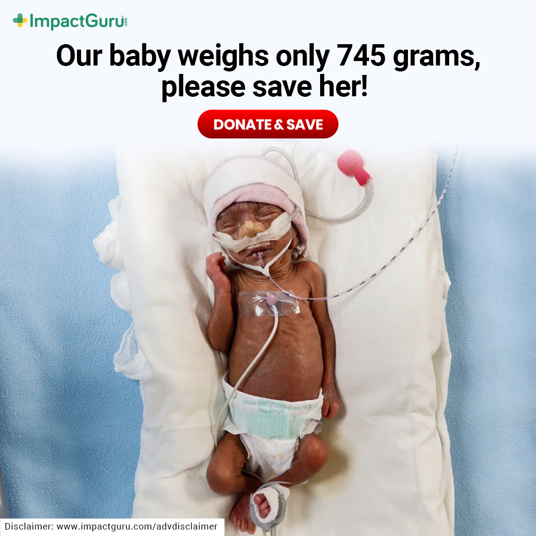 ImpactGuru's tweet photo. 15 years. 4 failed pregnancies.

And now, their newborn baby girl is fighting to survive inside the NICU.  Born prematurely at just 745 grams, she needs urgent medical care to stay alive.

Donate here to help save their baby:  https://t.co/1j1Phz2Cwe

#SaveLives #Contribute https://t.co/h622V6nXpw
