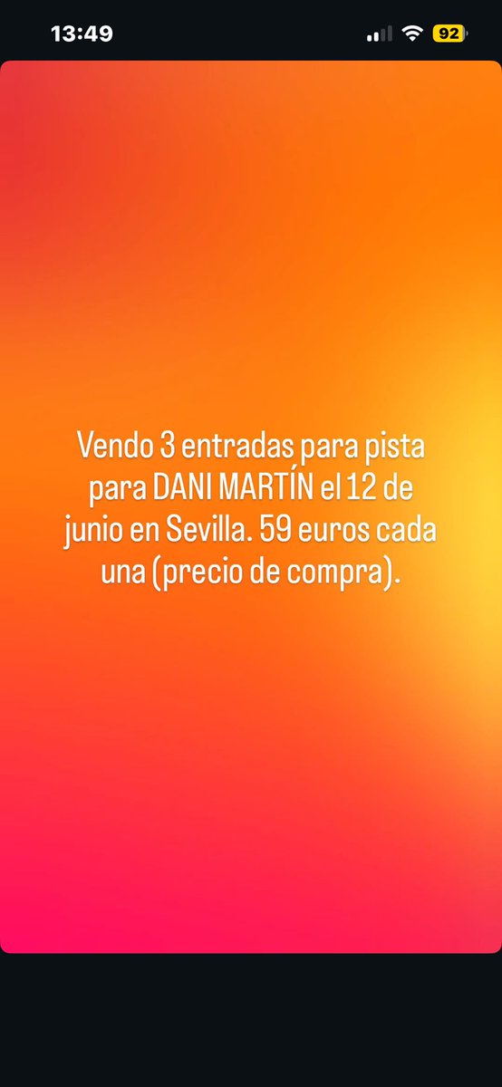kstrobea's tweet photo. VENDO TRES ENTRADAS PARA DNAI MARTÍN EN SEVILLA 12 DE JUNIO https://t.co/LZXSGKA6Uw