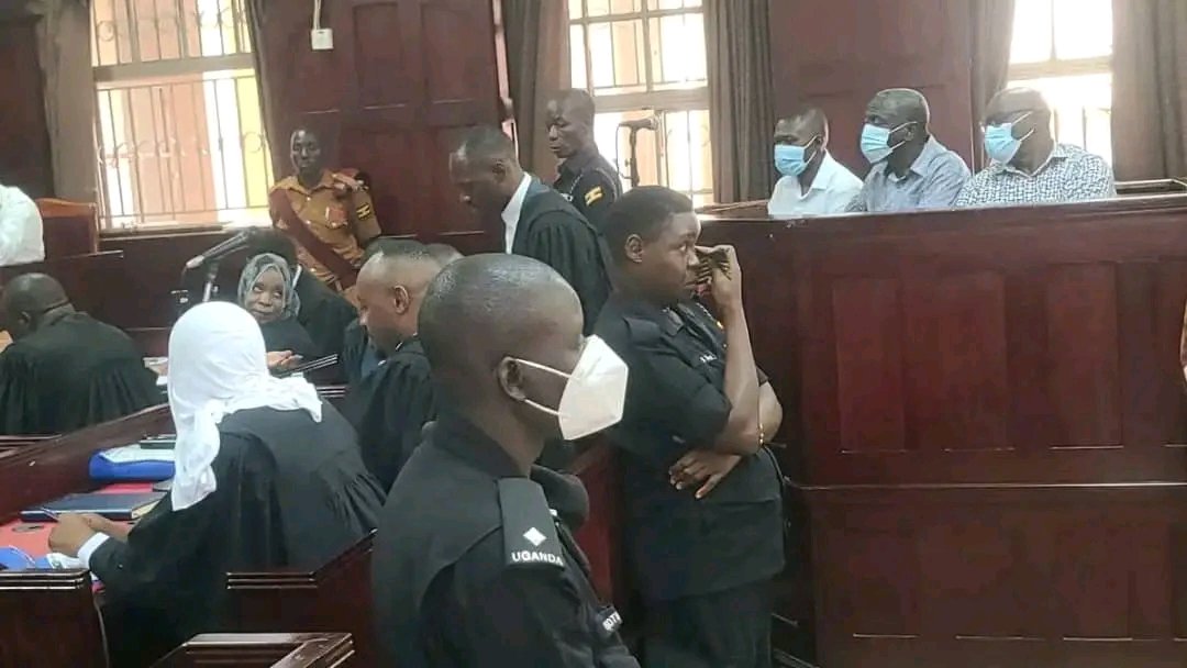 resttvuganda's tweet photo. Four-time presidential candidate Kizza Besigye and his co-accused, Obeid Lutale and Denish Oola Oya, appeared in court today.

The court ordered the prosecution to serve the defence lawyers after failing to comply with earlier court directives.
#RestTvUpdates https://t.co/deap9TUzpr