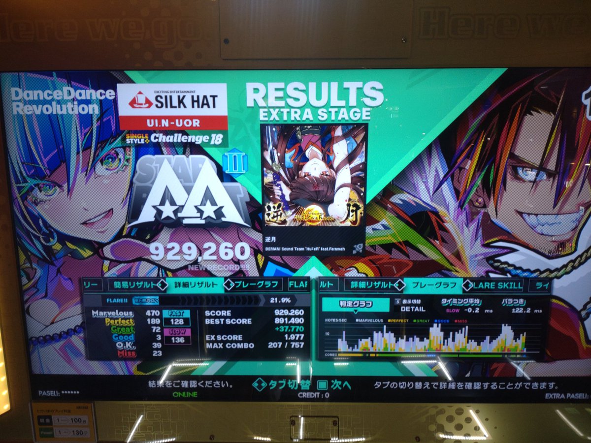 uoru_ui's tweet photo. ほか18も頑張った！
DEAD END、AA乗り
伐折羅鬼、大幅更新もAA乗らず
本当にこれきつい🫠
逆月も大幅更新でAA乗り、なんかめちゃくちゃ縦連も高速も踏めた！
ほか月に叢雲鬼を更新

高速踏めるようになるとここまで出来るようになるとは…これからも17,18頑張っていこう😁 https://t.co/m1iekLm8uB