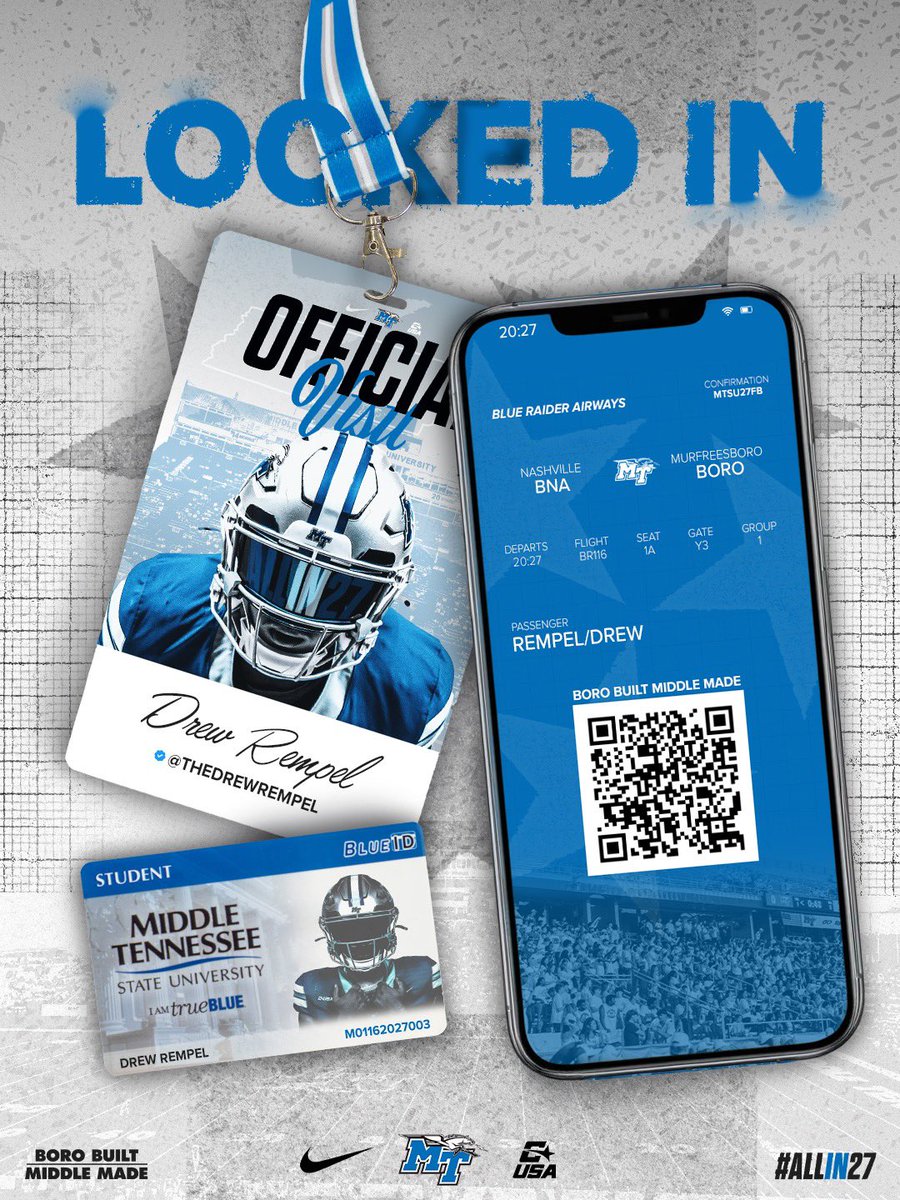 TheDrewRempel's tweet photo. MTSU OV Locked In 🔒

@MT_FB @CalvinLowry #BoroBuiltMiddleMade #AllIn27

@TomLoy247 
@RileyElite3 
@Tpalmateer83 
@joe_spears7 
@shaynep_media 
@Andy_Villamarzo https://t.co/39duhZhQmX
