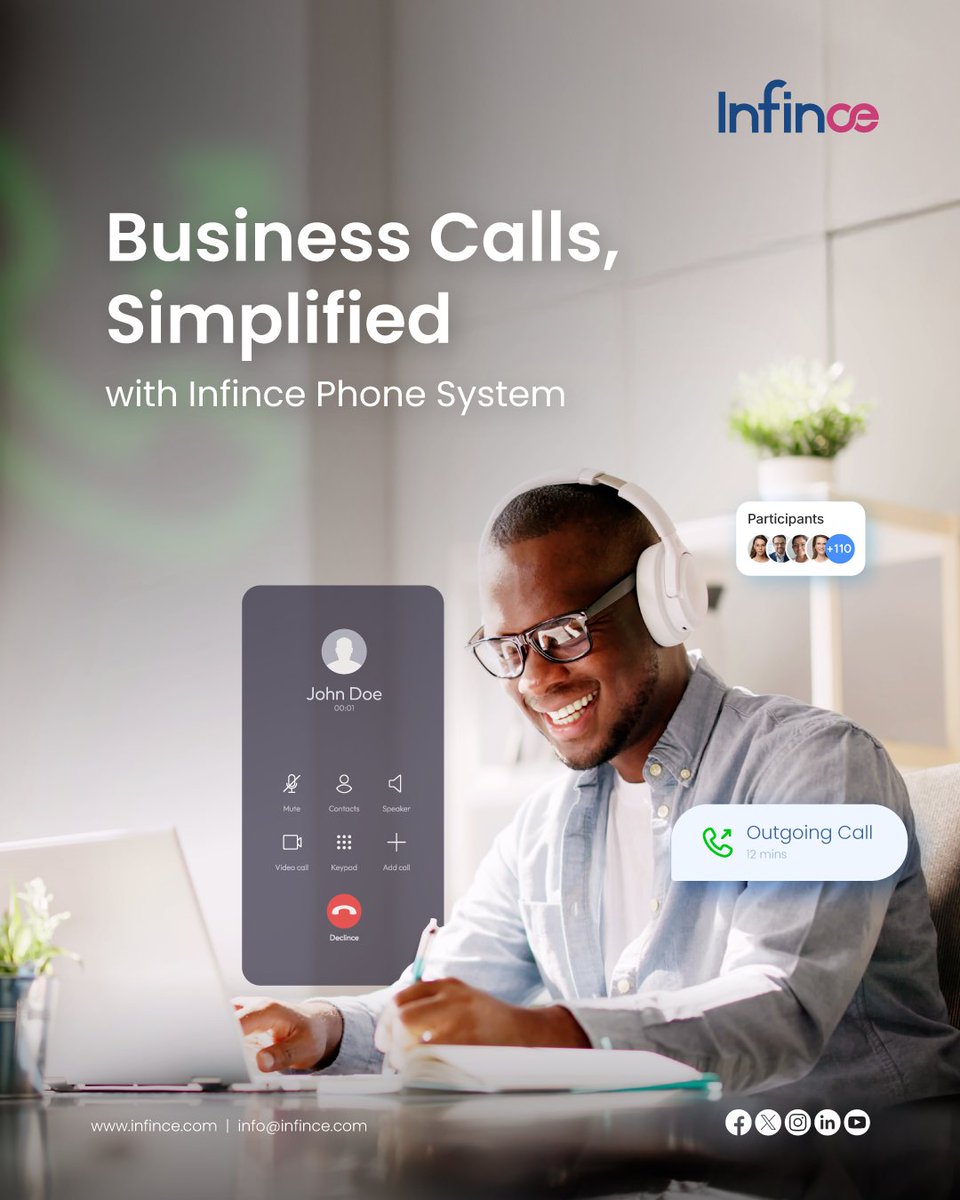INFINCE1's tweet photo. Business calls, simplified. 
Smarter communication for modern teams with Infince Phone System.

Learn more at https://t.co/hm8a3WsLLM

#BusinessCalls #CloudTelephony #Infince #DigitalWorkplace https://t.co/wVON6abH0y