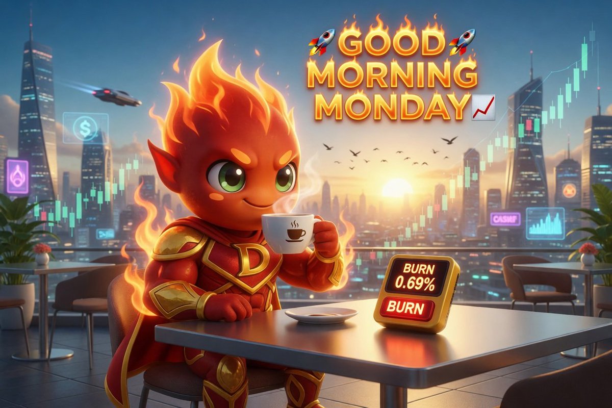 DashTokenMeme's tweet photo. GM DASH FAM ☕️🔥

Happy Monday 😁⚡

New week.
New opportunities.
Same burn obsession 🔥

Coffee ready ☕️
Mindset locked in 💪

Let's make it a great week 🚀

0.69% at a time. https://t.co/EdKXi1OPuz