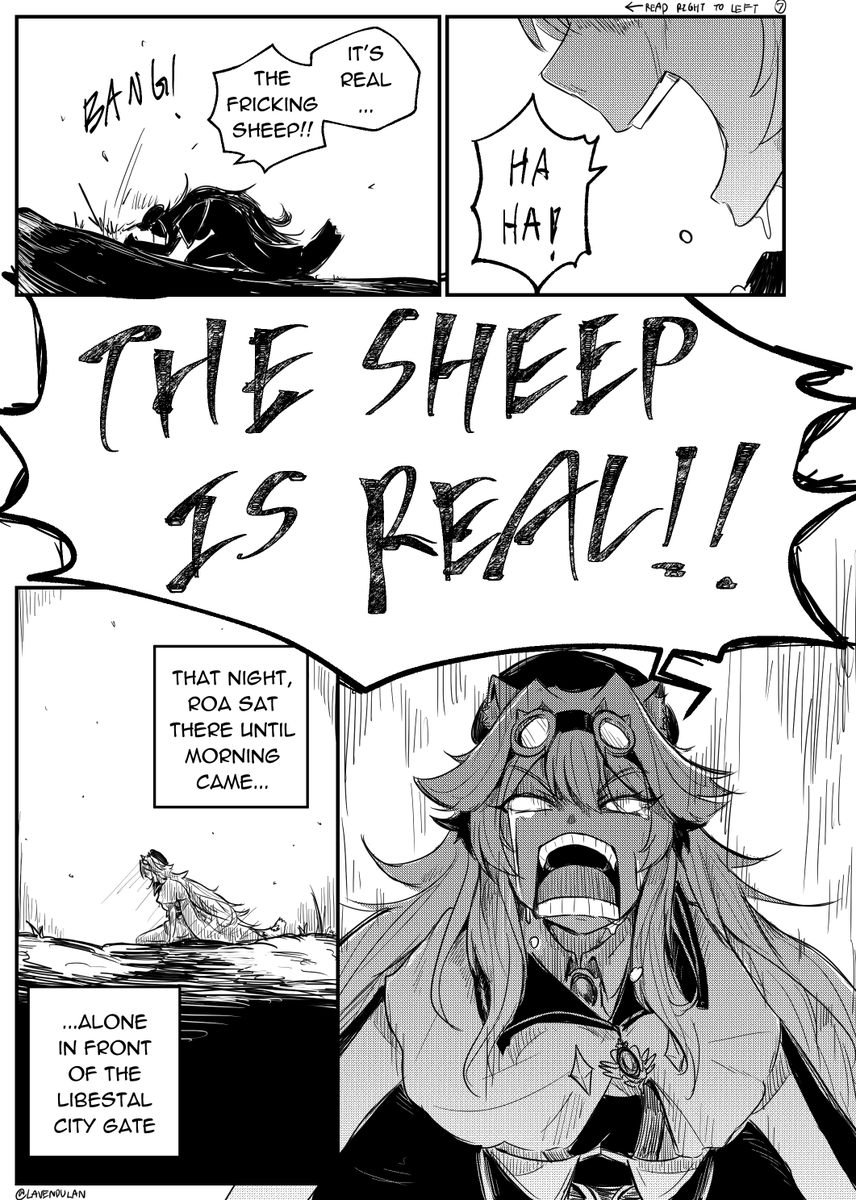 Lavendulan's tweet photo. And that's how the Illumination was born... (p.07; Last page)

Thank you, Roa!! I had so much fun watching ENreco subplot of The Illumination and The church.

If I have time I might draw other scenes or a continuation.
I hope everyone enjoyed reading!
#enreco #RaraWara #RaorArt https://t.co/AhFWidkbWU