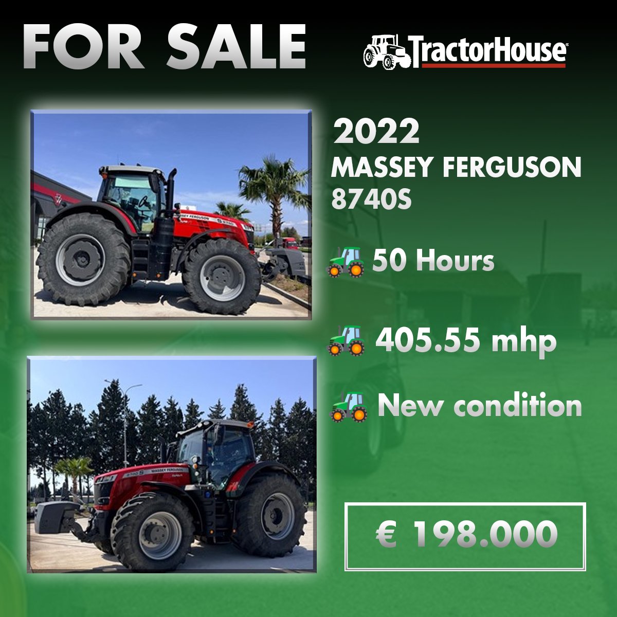 TractorHouseEU's tweet photo. 𝐅𝐎𝐑 𝐒𝐀𝐋𝐄: 𝟐𝟎𝟐𝟐 𝐌𝐀𝐒𝐒𝐄𝐘 𝐅𝐄𝐑𝐆𝐔𝐒𝐎𝐍 𝟖𝟕𝟒𝟎𝐒

View full listing 👉 https://t.co/imqspBpxNQ

✅ 50 hours
✅ 405.55 mhp
✅ New condition https://t.co/JCLtaZDVke