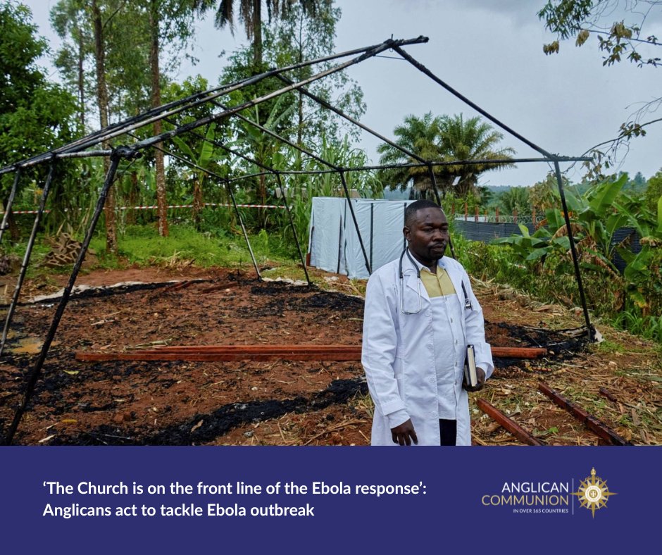 AnglicanWorld's tweet photo. ‘The Church is on the front line of the Ebola’ says Bishop of Goma in the Democratic Republic of the Congo (DRC).

Anglican churches, networks and organisations are working in collaboration to respond to the serious outbreak of the Bundibugyo Ebola strain in DRC and neighbouring Uganda.

Anglican News shares perspectives from Anglican churches and agencies, acting to be the voice of truth amidst public uncertainty, to care for the sick and dying and to give hope to the affected communities, both on a local and international level.

Read the full story: https://t.co/9dMpN7H9V5
 
#Anglicans
@cmsmission @AngliAlliance @iamepiscopalian