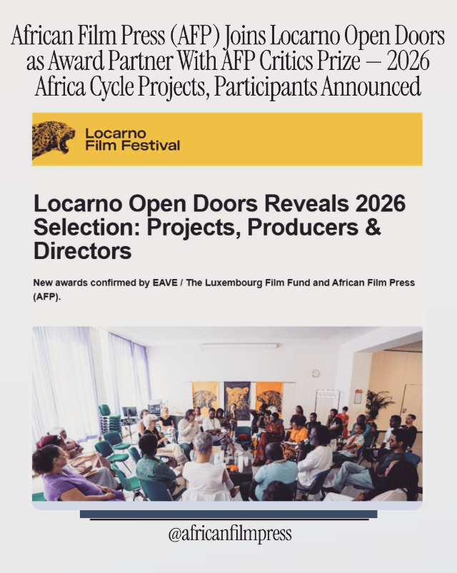 africafilmpress's tweet photo. African Film Press (AFP) — the cross-regional alliance of founding publications @akorokoafrica, @sinemafocuske, @WKM_Up — joins Locarno Open Doors 2026 as an award partner, presenting the next AFP Critics Prize.

Year two of the Africa cycle runs 5–10 August: six projects, six producers, and five directors from across the continent.

PROJECTS
- "Too Much Music" (Ghana) — Aseye Fiagbe's documentary on keyboardist Kiki Gyan.
- "Chapa 100" (Mozambique/South Africa) — Ique Langa's surrealist love story, produced by Lara Sousa.
- "I Live in V.I" (Nigeria) — Ugochukwu Azuya's satire on urban space and gentrification.
- "Accept My Plea For Burial" (Somalia/Djibouti) — Mohammed Sheikh's drama on tradition versus justice.
- "The Ones With The Tempered Flowers" (Tanzania/Kenya) — Neema Ngelime's experimental documentary.
- "A Vineyard for A Lobster" (Uganda) — Talemwa Pius's colonial allegory in a snow-covered landscape.

PRODUCERS
- Mamounata Nikiema (Burkina Faso), knighted at FESPACO 2021.
- Natasha Craveiro (Cabo Verde), producer of "Omi Nobu."
- Adja Mariam Mahre Soro (Ivory Coast), founder of Abidjan animation studio Studio Kä.
- David Ikeata (Nigeria), co-producer of "Adam Bol" (2024).
- Rua Osman (Sudan), credits include "You Will Die at Twenty" and "Goodbye Julia."
- Tapiwa Chipfupa (Zimbabwe), EAVE alumna behind the AVEL program.

DIRECTORS
- Fagamou Fama Ndiaye (Senegal)
- Rediet Haddis Yalew (Ethiopia)
- Pocas Pascoal (Angola)
- Judith Nini Kibinge (Kenya)
- Ariel Añez (Mozambique)

Head of Open Doors Zsuzsi Bánkuti: the future of cinema "depends on who gets to make it, and how." 

Head of Studies Yanis Gaye called African film ecosystems "a chance for the industry… to globally redesign" how it works.

Awards go out 10 August: the Open Doors Grant (CHF 50,000), CNC Development Prize (EUR 8,000), Arte Kino Prize (EUR 6,000), a new EAVE/Luxembourg Film Fund scholarship, and the AFP Critics Prize — a certificate, $500 cash award, and ongoing coverage across Akoroko, Sinema Focus, and What Kept Me Up.

#LocarnoFilmFestival #OpenDoors #AFPCriticsPrize #AfricanCinema #AfricanFilm #AfricanFilmPress #Locarno2026