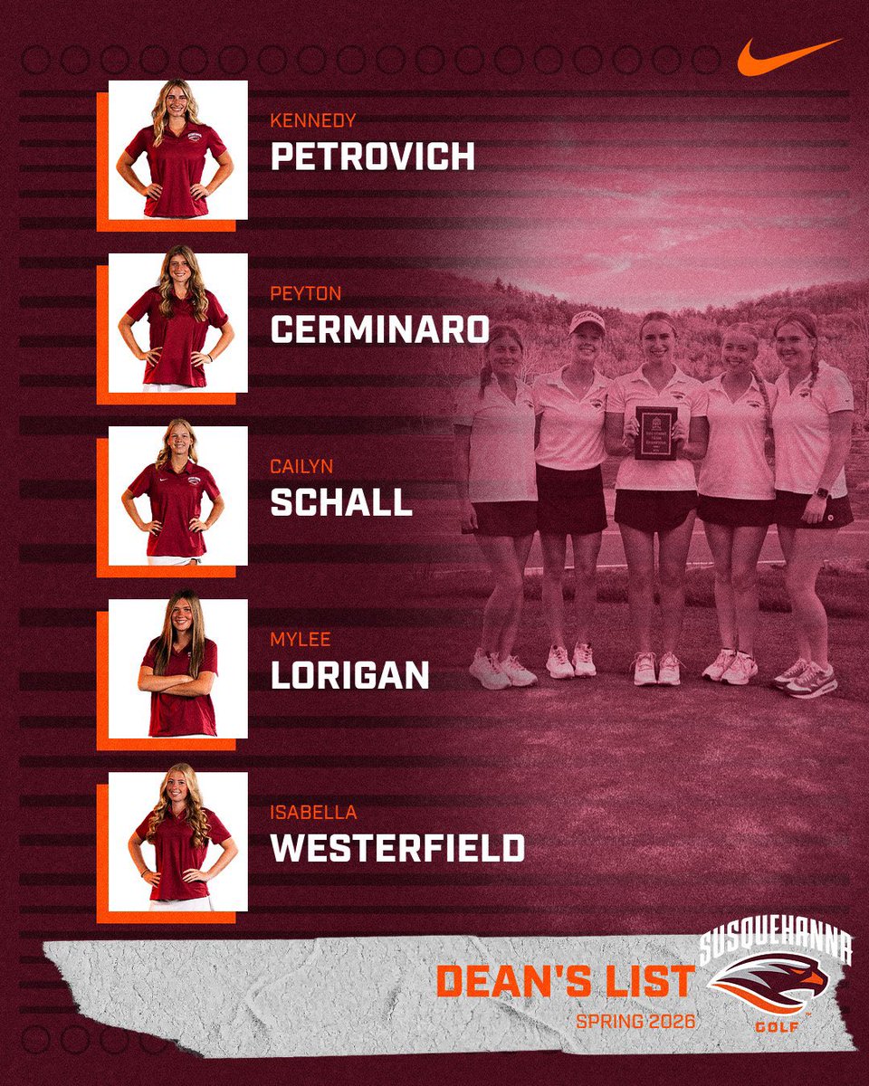 EttingerAaron's tweet photo. Very proud of this group for being named to the Spring Dean’s List! Crushed it on the course and in the classroom! @SusquWGolf @GOSusqU @LandmarkConf @SusquehannaU https://t.co/971qa8eK4r