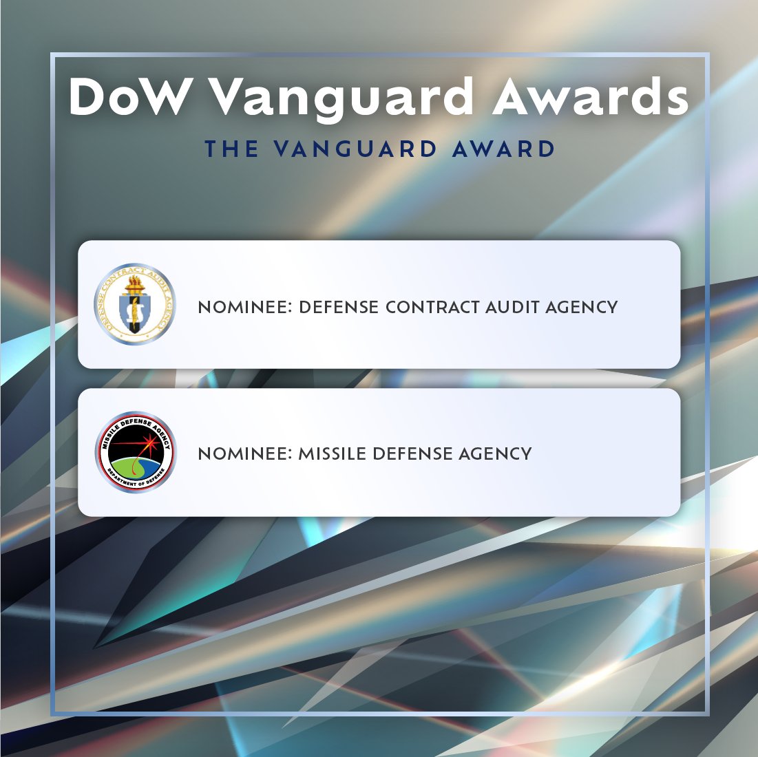 BusinessDefense's tweet photo. Congratulations to the FY25 nominees for the Vanguard Award, which is presented to the #DoW component organization that best exemplifies commitment to small business programs in a variety of functional activities.

Winner announced June 17 at #SBTW26.
#VanguardAwards https://t.co/o75V4b40OP