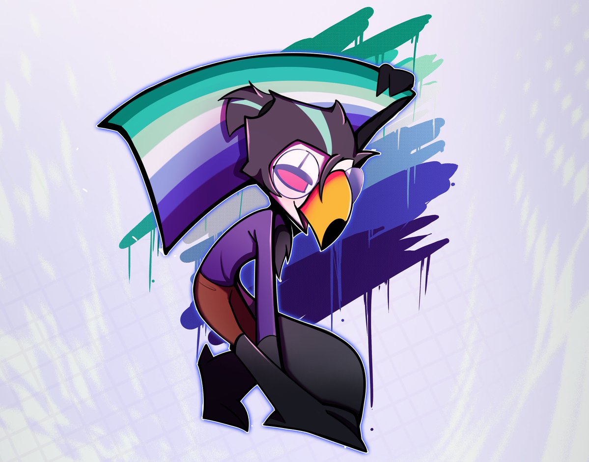 flugubleue's tweet photo. I don't have much art of him but here's my OC He's a toucan and I hope you'll get to see him more in the future! 

Happy pride everyone!! 💕 https://t.co/kh8jdtLEmN