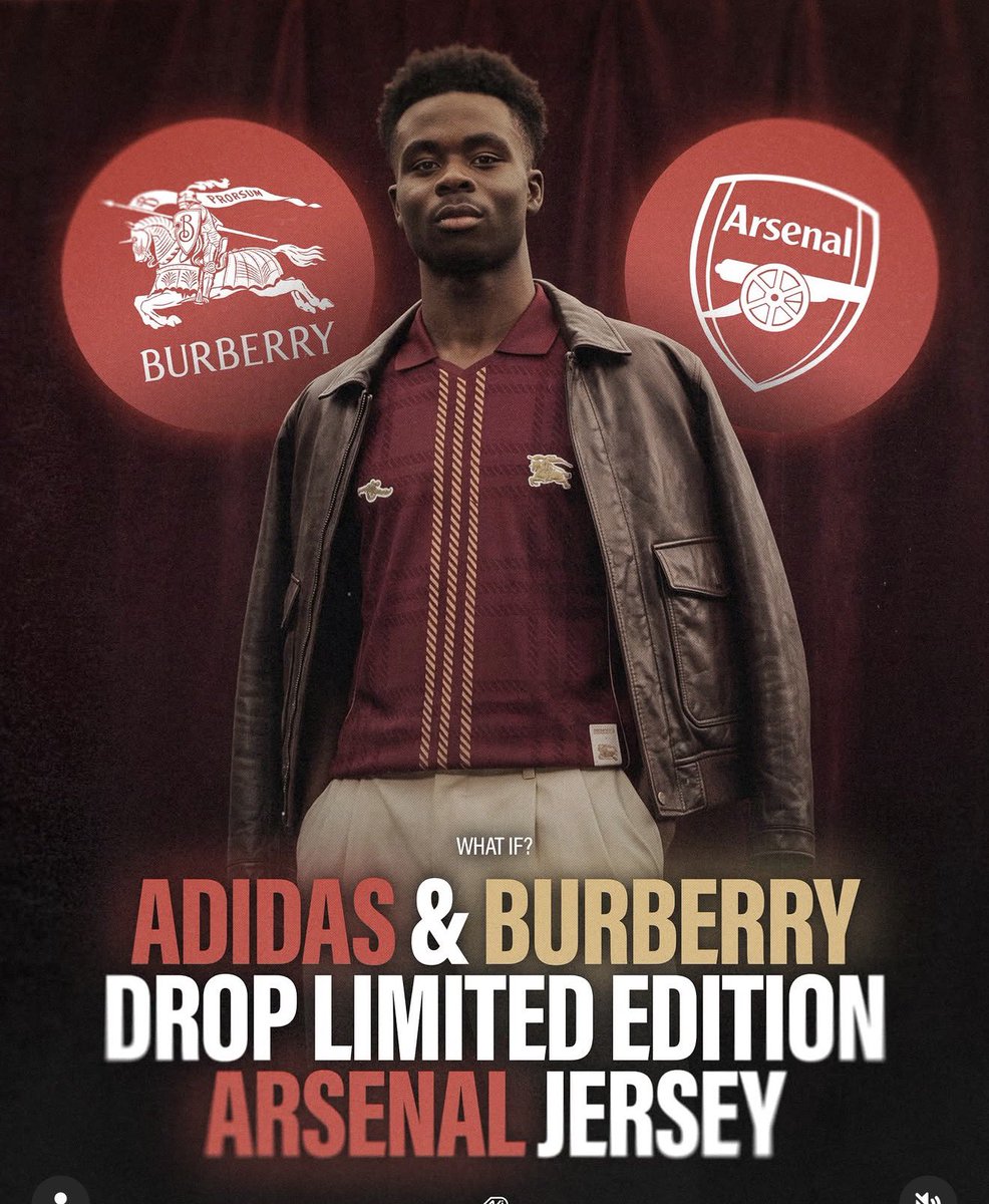QueenAyosinmi's tweet photo. Adidas X Burberry drops limited edition Arsenal jersey 🔥 https://t.co/YkcBGcYYPQ