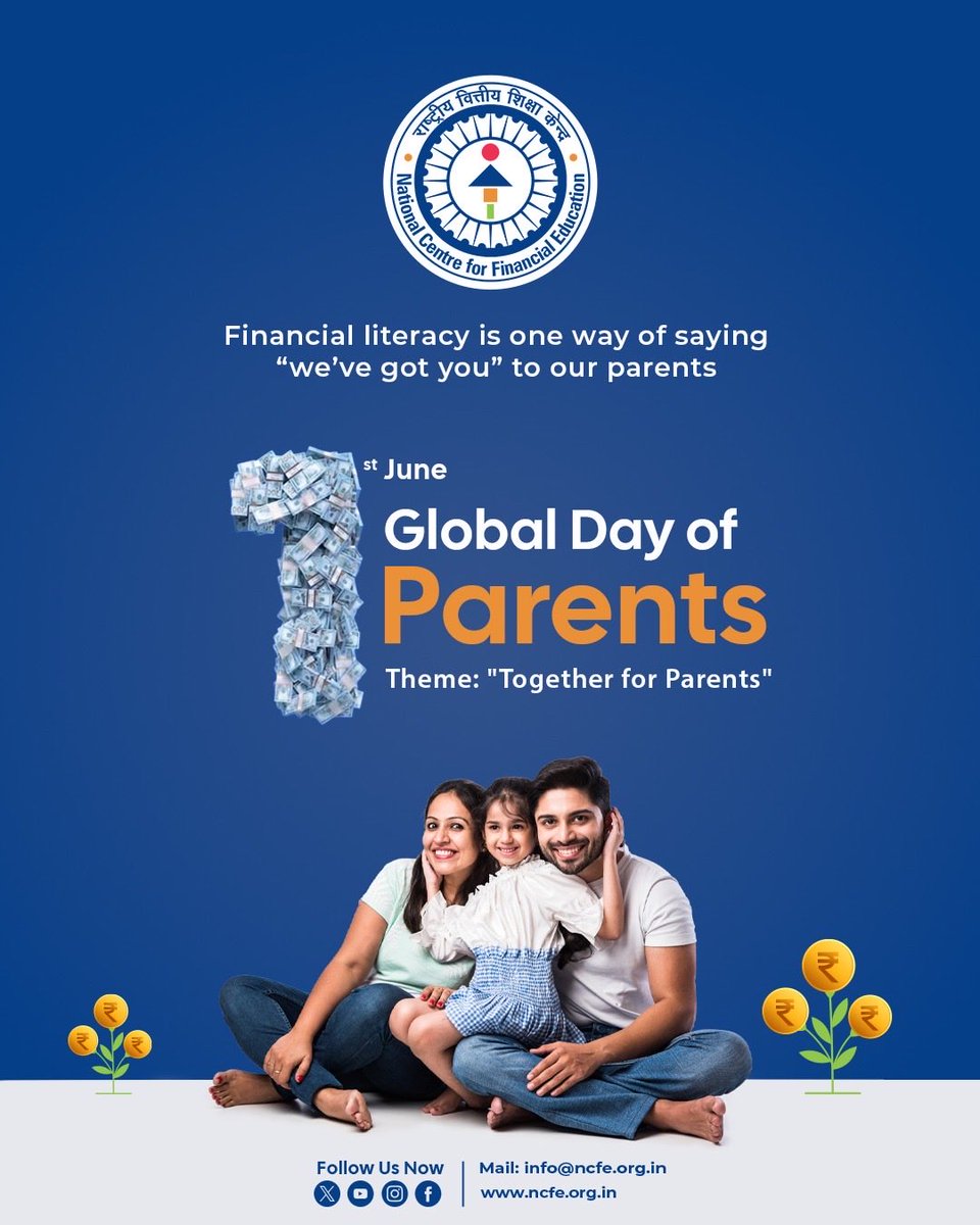ncfeindia's tweet photo. They planned our future.
Now it’s our turn to protect theirs.
#GlobalDayOfParents

उन्होंने हमारा कल सँवारा।
अब हमारी बारी है उनका आज सुरक्षित करने की।

তেওঁলোকে আমাৰ ভৱিষ্যতৰ কথা চিন্তা কৰিলে।
এতিয়া তেওঁলোকক সুৰক্ষিত কৰাৰ পাল আমাৰ।

ওনারা আমাদের ভবিষ্যৎ গড়েছেন।
এবার ওনাদের আগলে রাখার দায়িত্ব আমাদের।

त्यांनी आपलं भविष्य घडवलं.
आता त्यांची काळजी घेण्याची वेळ आपली आहे.

તેમણે આપણું ભવિષ્ય બનાવ્યું.
હવે તેમનું ધ્યાન રાખવાનો વારો આપણો છે.

#ParentsDay #FinancialLiteracy