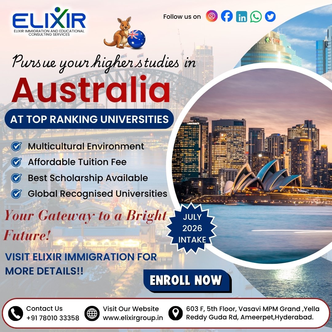 ElixirIndi29071's tweet photo. 🎓 Study in Australia 🇦🇺

📞 Admissions Open Start your application today and take the first step toward your global future!

📩 Contact us for a free consultation!

📞 Call: +91 7801033358
📧 Email: admissions.india@elixirgroup.in
🌐 Visit: https://t.co/UbikxJEF26
 #CareerGoals https://t.co/FSU7mfs5lK