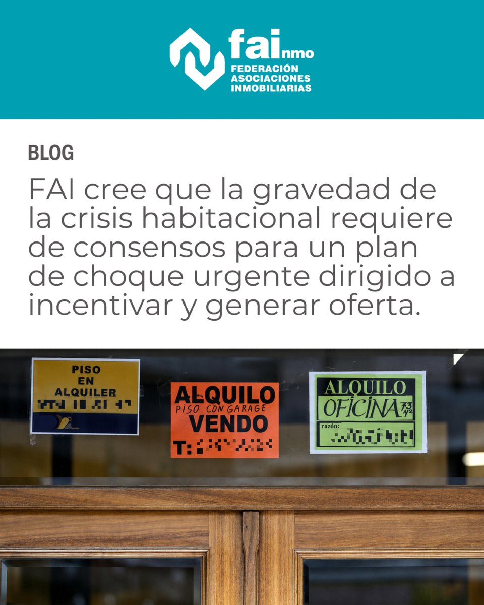 faiinmo's tweet photo. 🏠 Tres años después de la Ley de Vivienda, el acceso al #Alquiler sigue siendo un gran reto en España. Desde FAI defendemos más oferta, seguridad jurídica y coordinación institucional para facilitar una #Vivienda digna y asequible.

Lee la noticia aquí ➡️ https://t.co/C9Zw3G0Etf https://t.co/3YY6UuSrKm
