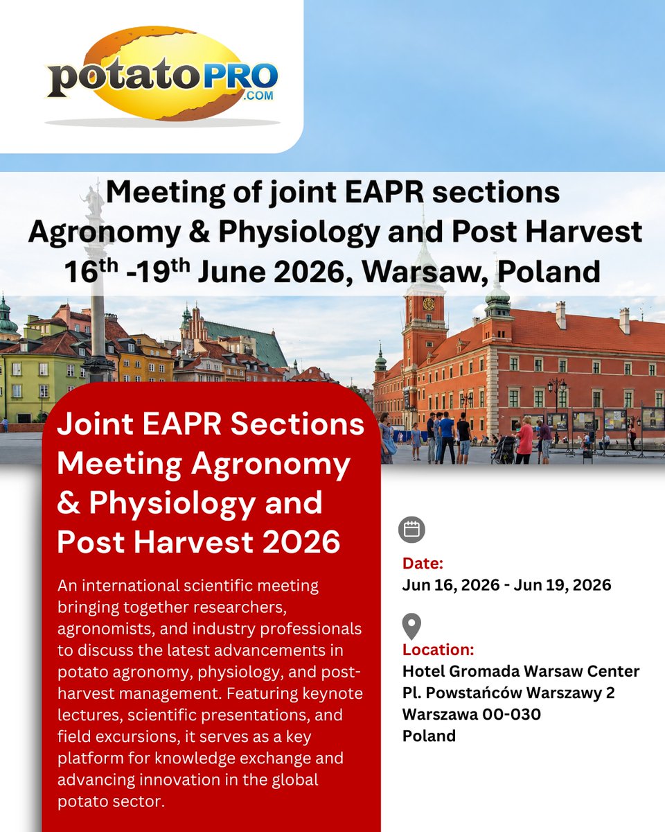PotatoPro's tweet photo. The potato world is buzzing this June.
The industry is gathering. Deals are being made. Knowledge is being shared.

See every event happening this June at https://t.co/zBdEFw49mb, don't let one slip by!

#PotatoPro #PotatoIndustry #AgriEvents #FoodInnovation #Agriculture https://t.co/zdgpGpNRRj