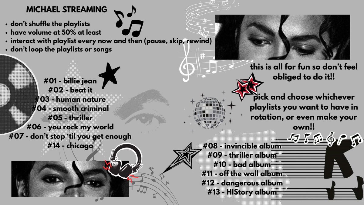 mooncines's tweet photo. a thread of playlists so we can stream for michael this month! this is all for fun, but would be nice (especially this month) if we can stream the fuck out of his discography <3 : https://t.co/iqGAp2s6q5