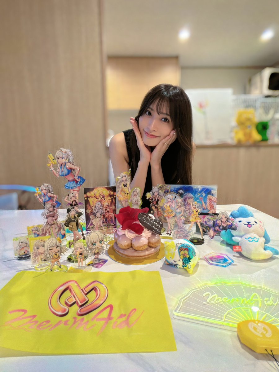 negishiai's tweet photo. HAPPY BIRTHDAY ダリアちゃん🌸🤍
今年もダリアちゃんと共に歩めて幸せです🧜‍♀️💛
最&amp;高なあなたをリスペクトして今年も頑張ります❣️
お祝いしてくださった皆様もありがとうございます☺️💝
#松山ダリア生誕祭2026
#D4DJ
#グルミク 
#Merm4id
#松山ダリア https://t.co/1ncqEecpVv