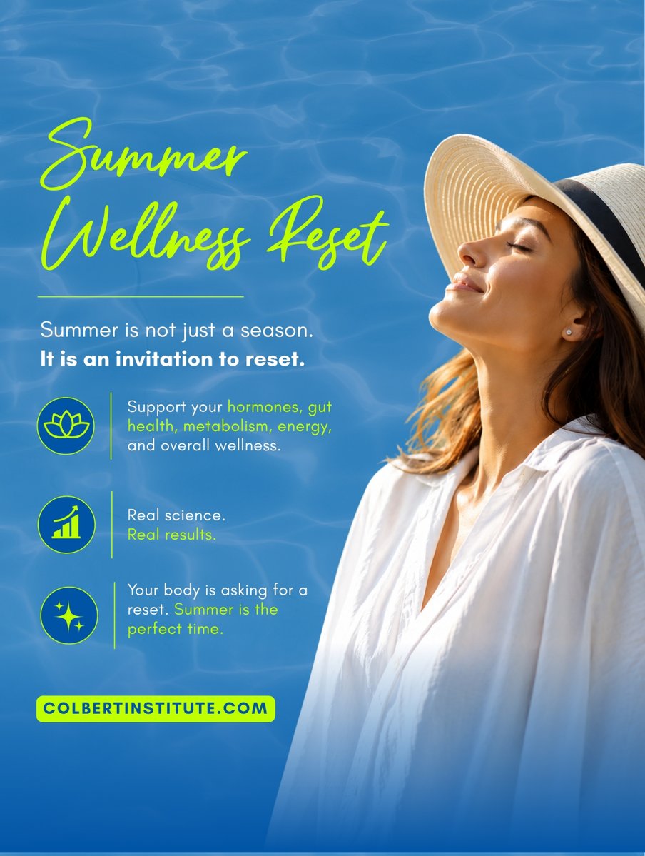 ColbertInst's tweet photo. ☀️ Summer is not just a season. It is an invitation to reset.
📅 Follow along this month, and schedule your visit with the Colbert Institute: https://t.co/CvoE40vzoa

#colbertinstitute #drdoncolbert #antiaging #wellness #southlaketx #personalizedmedicine #restorativecare https://t.co/zjEkxppqYH