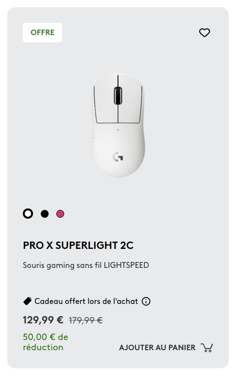 LogitechGFrance's tweet photo. PROMO sur la gamme PRO jusqu'à demain !👇

💸 SUPERLIGHT 2 : -70€
💸 2C : -50€
💸 PRO X sans fil : -100€
💸 PRO X TKL : -80€ https://t.co/LaonbqO5ji